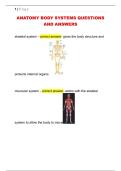 ANATOMY BODY SYSTEMS QUESTIONS  AND ANSWERS 