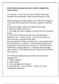 PNLE PSYCHIA QUESTIONS 1 WITH COMPLETE SOLUTIONS
