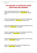 ATI ANATOMY & PHYSIOLOGY EXAM  QUESTIONS AND ANSWERS 