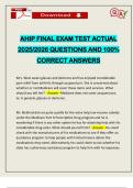 AHIP FINAL EXAM TEST ACTUAL 2025&sol;2026 QUESTIONS AND 100&percnt; CORRECT ANSWERS