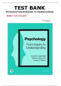 TEST BANK FOR PSYCHOLOGY FROM INQUIRY TO UNDERSTANDING Author by Scott Lilienfeld&period;Latest version-2025