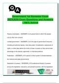 Government 1st Semester Exam  2025&sol;2026 Exam Questions and Answers  &vert; 100&percnt; Solved