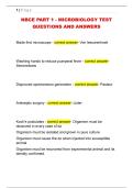 NBCE PART 1 - MICROBIOLOGY TEST  QUESTIONS AND ANSWERS