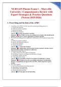 NURS 615 Pharm Exam 1 &ndash; Maryville University &vert; Comprehensive Review with Expert Strategies & Practice Questions &lpar;Newest 2025&sol;2026&rpar;