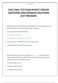 EDAC FINAL TEST EXAM NEWEST VERSION QUESTIONS AND DETAILED SOLUTIONS JUST RELEASED 