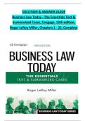 Solution Manual For Business Law Today - The Essentials&colon; Text & Summarized Cases  13th Edition by Roger Miller&vert;&vert;ISBN&colon;9780357635223