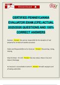 CERTIFIED PENNSYLVANIA EVALUATOR EXAM &lpar;CPE&rpar; ACTUAL 2025&sol;2026 QUESTIONS AND 100&percnt; CORRECT ANSWERS