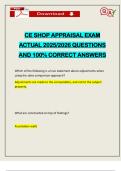 CE SHOP APPRAISAL EXAM ACTUAL 2025&sol;2026 QUESTIONS AND 100&percnt; CORRECT ANSWERS