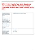 MTTC PE 044 Practice Test Bank Questions  and accurate detailed Answers Actual  Exam RBT Graded A&plus;Latest update 2025 2026 