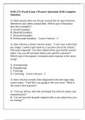 NUR 272&colon; Psych Exam 1 Practice Questions With Complete Solutions