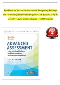 Test Bank for Advanced Assessment&colon; Interpreting Findings  and Formulating Differential Diagnoses&comma; 5th Edition&comma; Mary Jo 
