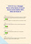 NASM-CNC Exam &vert; Strategies Review of Key Quizzes & Correct Answers &lpar;Latest Update 2025 &vert; 2026&rpar; with Grade A&plus;       