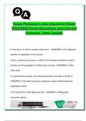 Texas Personal Lines Insurance Exam  2025&sol;2026 Exam Questions and Correct  Answers &vert; New Update
