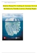 Solution Manual For Auditing & Assurance Services  9th Edition by Timothy Louwers&comma; Penelope Bagley  