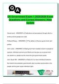 US Government Exam 1 2025&sol;2026 Exam  Questions and Correct Answers &vert; New  Update