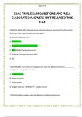 EDAC FINAL EXAM QUESTIONS AND WELL ELABORATED ANSWERS JUST RELEASED THIS YEAR