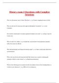 History exam 2 Questions with Complete  Solutions 