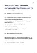 Georgia Pest Control Registration NEWEST ACTUAL 2025&sol;2026 EXAM WITH COMPLETE QUESTIONS AND ANSWERS&period; VERIFIED&sol;GRADED A&plus;&rpar;