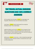 TAP TRAVEL ACTUAL 2025&sol;2026 QUESTIONS AND 100&percnt; CORRECT ANSWERS
