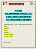NSG552 PSYCHOPHARMACOLOGY EXAM 1 ACTUAL 2025&sol;2026 QUESTIONS AND 100&percnt; CORRECT ANSWERS