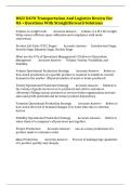 WGU D470 Transportation And Logistics Review For OA &bull; Questions With Straightforward Solutions