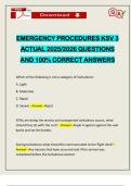EMERGENCY PROCEDURES KSV 3 ACTUAL 2025&sol;2026 QUESTIONS AND 100&percnt; CORRECT ANSWERS