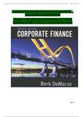 Corporate Finance &ndash; 4th Edition &lpar;Jonathan Berk & Peter DeMarzo&rpar; &vert; Complete Test Bank with Verified Questions and Answers