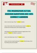 ITEC WAXING&sol;HAIR ACTUAL 2025&sol;2026 QUESTIONS AND 100&percnt; CORRECT ANSWERS