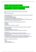 &OpenCurlyDoubleQuote;ANCC Nursing Informatics Certification Exam 2025&sol;2026 &vert; Latest Review Questions & Correct Answers&rdquo;