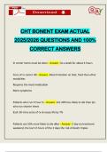 CHT BONENT EXAM ACTUAL 2025&sol;2026 QUESTIONS AND 100&percnt; CORRECT ANSWERS