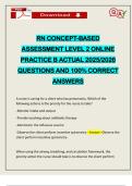 NEWEST 2025&sol;2026 RN CONCEPT-BASED ASSESSMENT LEVEL 2 ONLINE PRACTICE B ACTUAL QUESTIONS AND 100&percnt; CORRECT ANSWERS
