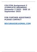 COL3704 Assignment 2 &lpar;COMPLETE ANSWERS&rpar; Semester 2 2025 - DUE 15 September 2025
