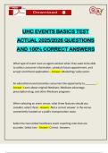 UHC EVENTS BASICS TEST ACTUAL 2025&sol;2026 QUESTIONS AND 100&percnt; CORRECT ANSWERS