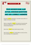 TRUE ADVISOR EXAM -AJEF ACTUAL 2025&sol;2026 QUESTIONS AND 100&percnt; CORRECT ANSWERS