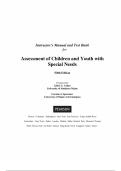 INSTRUCTOR&rsquo;S RESOURCE MANUAL & TEST BANK &lpar;COMBINED&rpar; &mdash; Assessment of Children and Youth with Special Needs&comma; 5th Edition &mdash; Libby G&period; Cohen&comma; Loraine J&period; Spenciner &mdash; ISBN 9780133571073