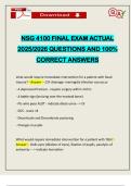 NSG 4100 FINAL EXAM ACTUAL 2025&sol;2026 QUESTIONS AND 100&percnt; CORRECT ANSWERS