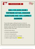 NEWEST 2025&sol;2026 NSG 4100 &lpar;AHIII&rpar; EXAM 4 TESTBANK ACTUAL QUESTIONS AND 100&percnt; CORRECT ANSWERS