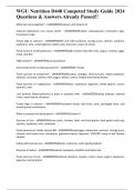 WGU Nutrition D440 Competed Study Guide 2024 Questions & Answers Already Passed&excl;&excl;
