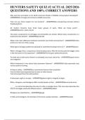 HUNTERS SAFETY QUIZ &num;2 ACTUAL 2025&sol;2026 QUESTIONS AND 100&percnt; CORRECT ANSWERS