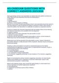 &OpenCurlyDoubleQuote;AG-CNS Exam Questions with Correct Answers 2025&sol;2026 &vert; ANCC Certification Prep&rdquo;