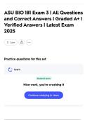 ASU BIO 181 Exam 3  &vert; All Questions and Correct Answers &vert; Graded A&plus; &vert; Verified Answers &vert; Latest Exam 2025