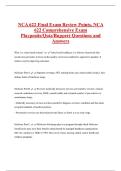 NCA 622 Final Exam Review Points&comma; NCA  622 Comprehensive Exam  Playposits&sol;Quiz&sol;Buppert Questions and  Answers 