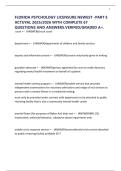 FLORIDA PSYCHOLOGY LICENSURE NEWEST -PART E ACTUYAL 2025&sol;2026 WITH COMPLETE 67 QUESTIONS AND ANSWERS&period;VERIFED&sol;GRADED A&plus;&period;