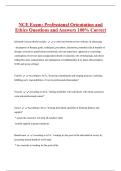 NCE Exam&colon; Professional Orientation and  Ethics Questions and Answers 100&percnt; Correct 