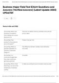 Business Major Field Test EXAM Questions and Answers &lpar;Verified Answers&rpar; &lpar;Latest Update 2025&rpar; UPDATE&excl;&excl;