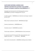CLEP EXAM NATURAL SCIENCE 2025 update&vert;comprehensive questions and verified answers &lpar;complete solutions&rpar; Exam&vert;GRADE A&plus;&excl;&excl;