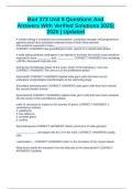 Biol 373 Unit 8 Questions And Answers With Verified Solutions 2025&vert;2026 &vert; Updated
