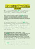 GBA 3 - Assignment 7 Exam UPDATED  ACTUAL QUESTIONS AND CORRECT  ANSWERS