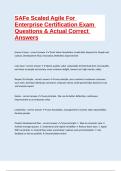SAFe Scaled Agile For Enterprise Certification Exam Questions & Actual Correct Answers