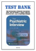 Test Bank for The Psychiatric Interview 5th Edition &lpar;LWW&comma; 2023&rpar; by Daniel J&period; Carlat&comma; Isbn no&semi; 9781975212971&comma; all 34 Chapters Covered